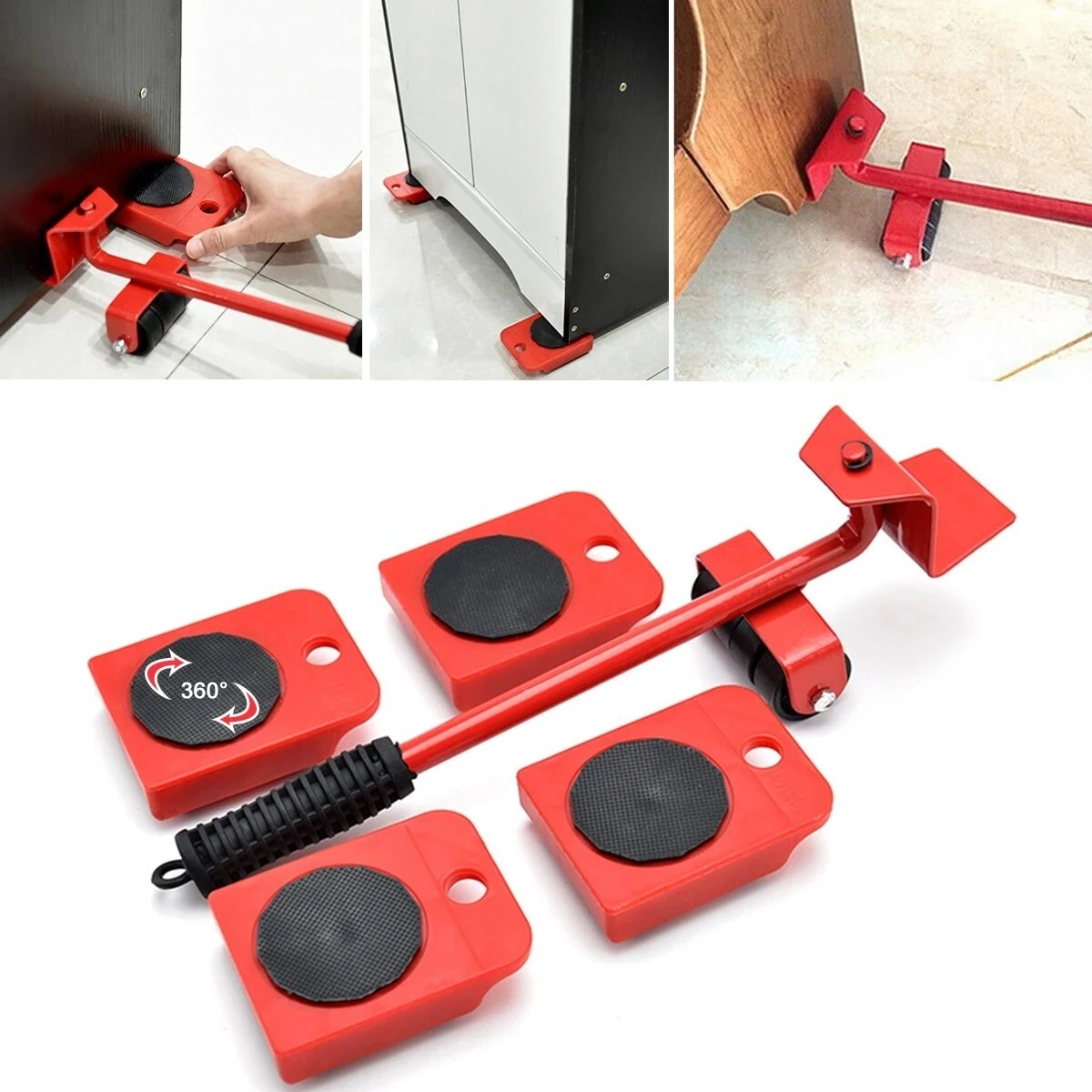 5PCS Furniture Lifter Easy Moving Sliders Mover Tool Professional Load Bearing For Heavy Furniture Roller Move Tool Set
5PCS Furniture Lifter Easy Moving Sliders Mover Tool Professional Load Bearing For Heavy Furniture Roller Move Tool Set