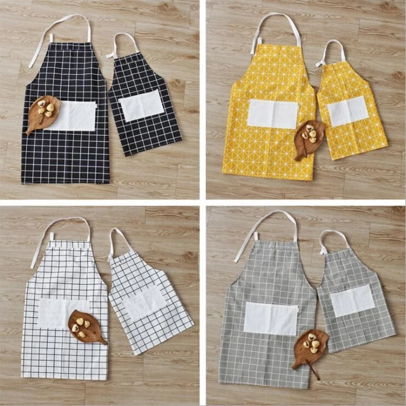 1Set Parent-child Cotton Linen Aprons Geometric Yellow Black Plaids Pinafore Painting Kitchen Cooking Baking Cleaning Accessory
1Set Parent-child Cotton Linen Aprons Geometric Yellow Black Plaids Pinafore Painting Kitchen Cooking Baking Cleaning Accessory