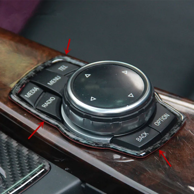 Консоль из углеродного волокна мультимедиа Кнопки Декор Накладка для BMW X5 f15 X6 f16