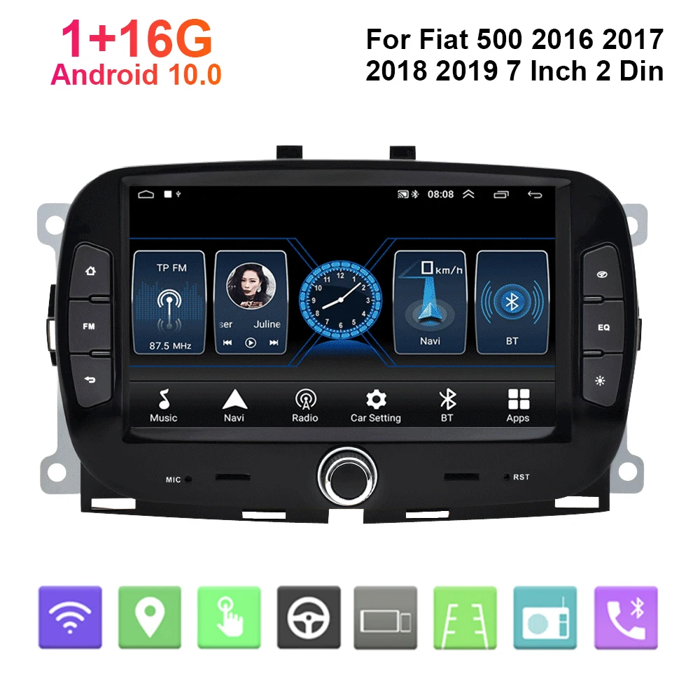 Автомагнитола 2 Din, 7 дюймов, Android, Wi-Fi, GPS-навигация, Автомобильный мультимедийный плеер, автостерео для FIAT 500 2016-2019
Автомагнитола 2 Din, 7 дюймов, Android, Wi-Fi, GPS-навигация, Автомобильный мультимедийный плеер, автостерео для FIAT 500 2016-2019