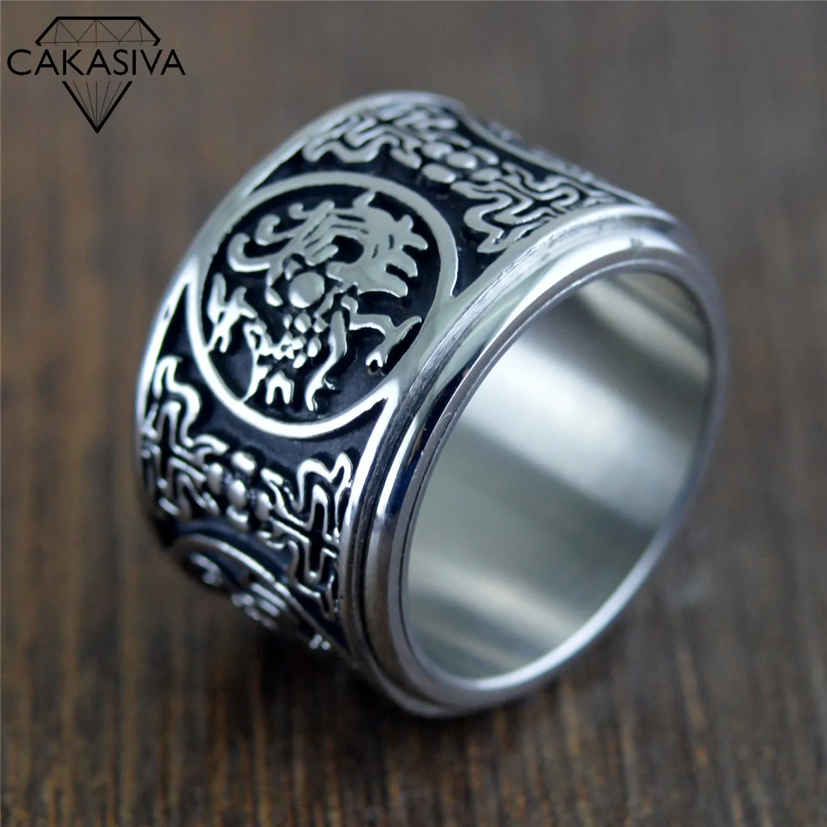 316 Stainless Steel High Quality Ancient God Beast Pattern Ring Personality Men's Turnable Ring Vintage Punk Gifts Jewelry
316 Stainless Steel High Quality Ancient God Beast Pattern Ring Personality Men's Turnable Ring Vintage Punk Gifts Jewelry