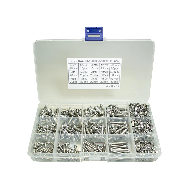 Nut set M3 M4 M5 Screw Set 304 Stainless Steel Socket Screw Set Flat Round Cap Head Screw Kit Bolts and Nuts Cross Bolts Set 
Nut set M3 M4 M5 Screw Set 304 Stainless Steel Socket Screw Set Flat Round Cap Head Screw Kit Bolts and Nuts Cross Bolts Set
