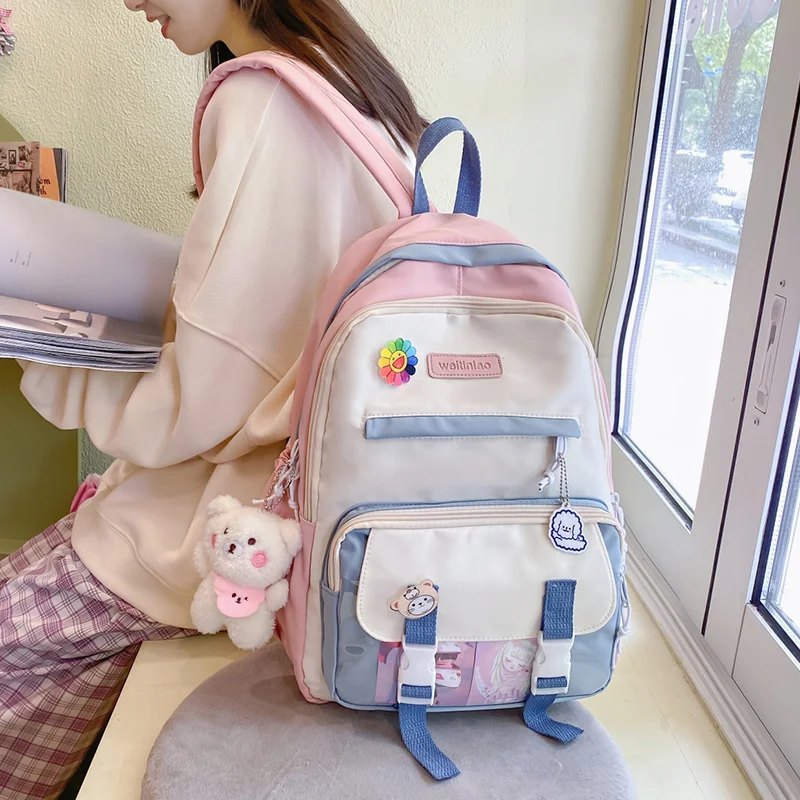 Милый женский рюкзак в японском стиле Харадзюку, нейлоновый контрастный школьный ранец для девочек-подростков, сумка на плечо, школьный ран...
Милый женский рюкзак в японском стиле Харадзюку, нейлоновый контрастный школьный ранец для девочек-подростков, сумка на плечо, школьный ран...