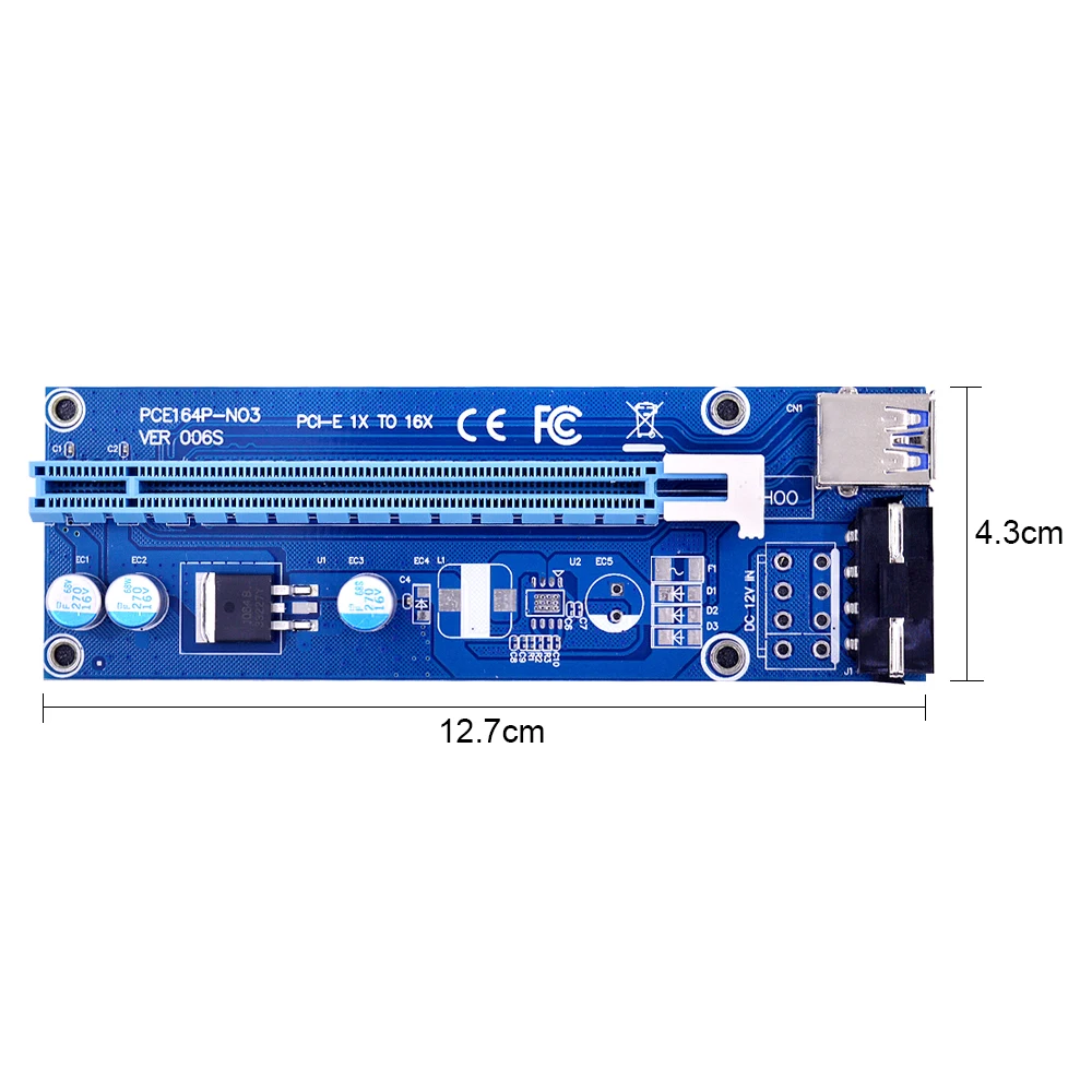 CHIPAL 0 6 м 1 VER006S PCI-E 1X до 16X карта расширения PCIe Extender SATA к 4-контактному кабелю питания