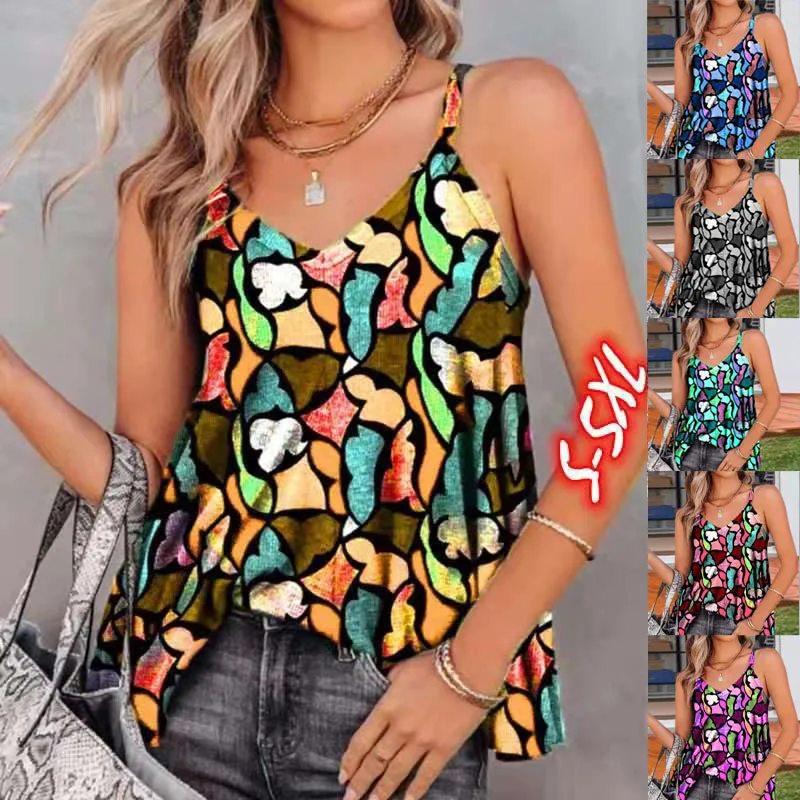 Summer New 2021 Women Sexy Sleeveless V-neck Vest Camisole Printing Tank Top Crop Tops T-Shirt Blouse Streetwear S-5XL 
Summer New 2021 Women Sexy Sleeveless V-neck Vest Camisole Printing Tank Top Crop Tops T-Shirt Blouse Streetwear S-5XL