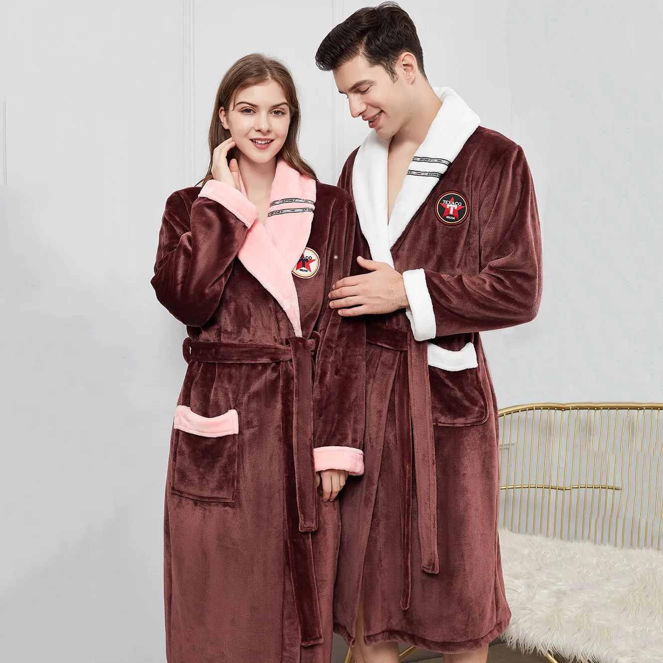 Warm Thick Couple Robe Winter Flannel Bathrobe Gown Casual Sleepwear Long Sleeve Kimono Gown Lovers Loungewear Home Clothes
Warm Thick Couple Robe Winter Flannel Bathrobe Gown Casual Sleepwear Long Sleeve Kimono Gown Lovers Loungewear Home Clothes