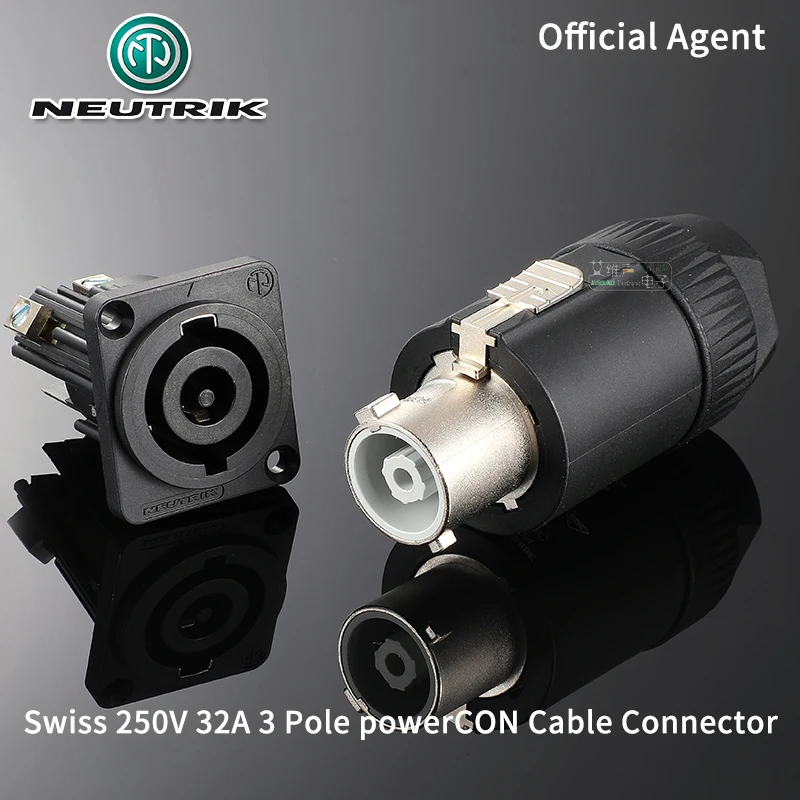Neutrik powerCON 32 A 250V 3 Pole Cable Connector Plug and Socket 32A single-phase wires 2.5 to 6.0 mm² (AWG14-10) O.D. 8-20 mm
Neutrik powerCON 32 A 250V 3 Pole Cable Connector Plug and Socket 32A single-phase wires 2.5 to 6.0 mm² (AWG14-10) O.D. 8-20 mm