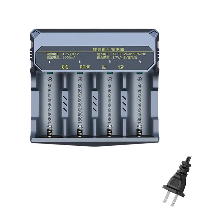 Зарядная док-станция с 4 слотами для литиевых батарей 32650/26650/18650 | Электроника