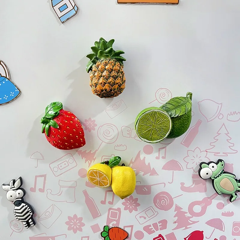 

3D Cute Magnets for Fridge Imitation Fruit Fridge Magnetic Stickers Children's Early Education Home Kitchen Decor Accessories