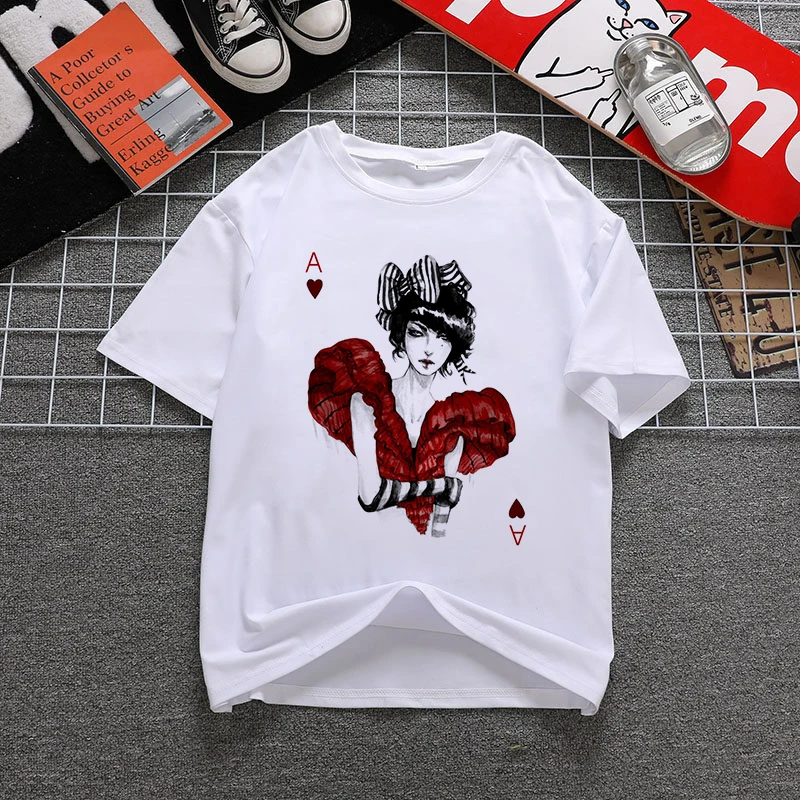 white Tops casual short Camisetas Mujer_T-Shirt Graphic tees tops Poker mask tshirts women funny t shirt
white Tops casual short Camisetas Mujer_T-Shirt Graphic tees tops Poker mask tshirts women funny t shirt