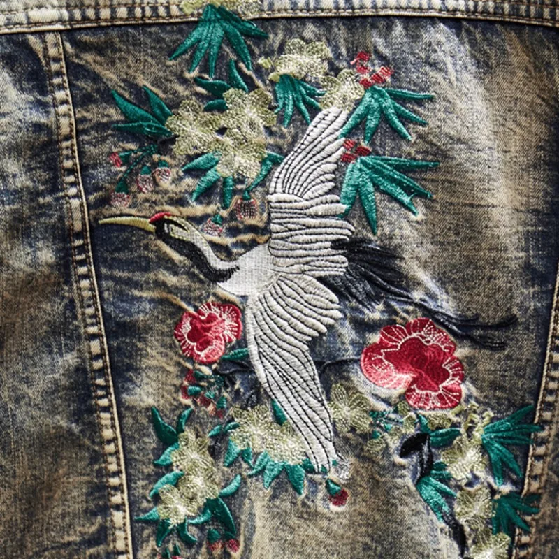 High Street Mens Embroidery Denim Jacket Spring Autumn Cowboy Jean Coat Male Plus Size Hip Hop Outwear Washed Vintage Jackets
High Street Mens Embroidery Denim Jacket Spring Autumn Cowboy Jean Coat Male Plus Size Hip Hop Outwear Washed Vintage Jackets