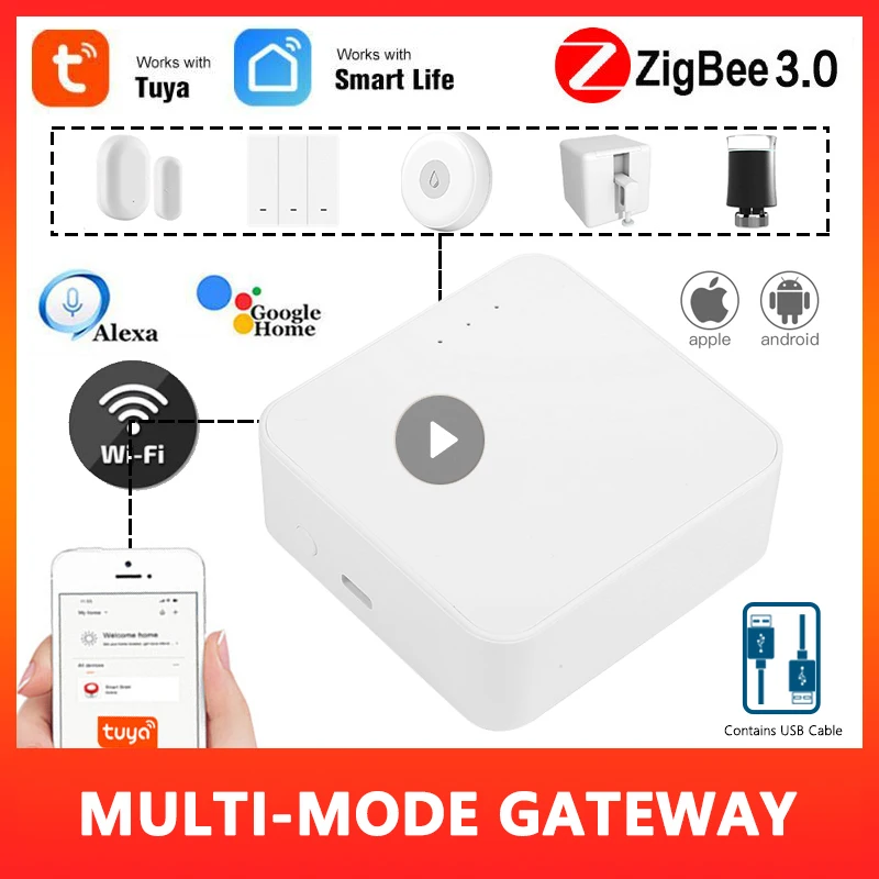 Умный хаб Tuya ZigBee 3,0, беспроводной/проводной мост шлюза для дистанционного управления через приложение, работает с Alexa Google Home Assistant, Новинка
Умный хаб Tuya ZigBee 3,0, беспроводной/проводной мост шлюза для дистанционного управления через приложение, работает с Alexa Google Home Assistant, Новинка