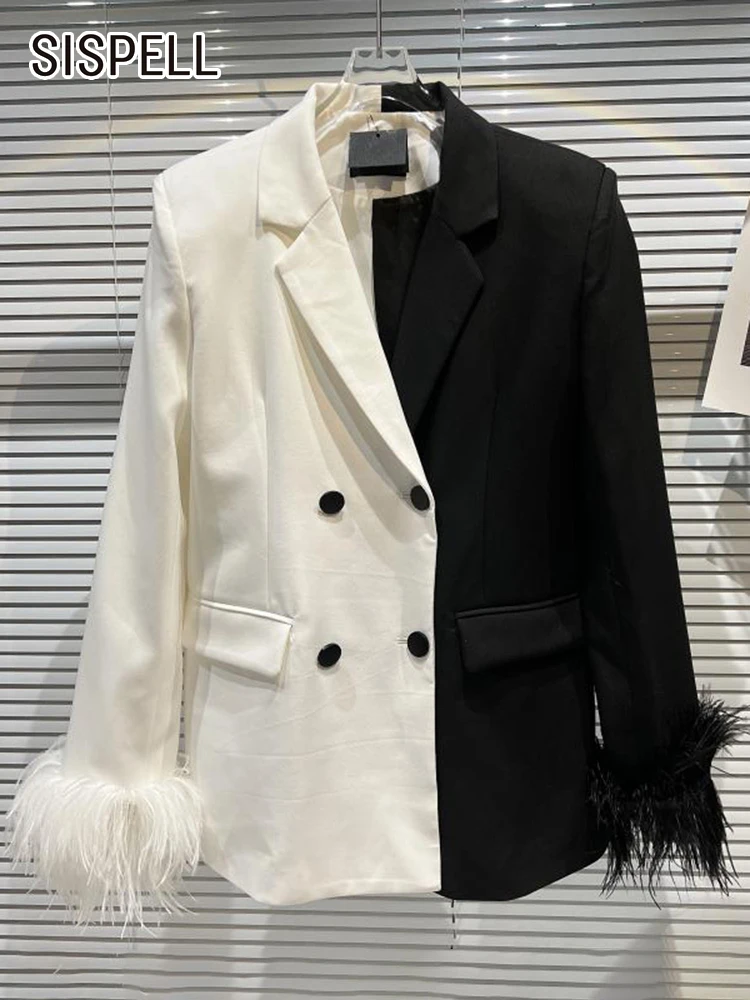 Женский блейзер с перьями SISPELL, пиджак лоскутного покроя с отложным воротником и длинным рукавом, одежда в Корейском стиле
Женский блейзер с перьями SISPELL, пиджак лоскутного покроя с отложным воротником и длинным рукавом, одежда в Корейском стиле