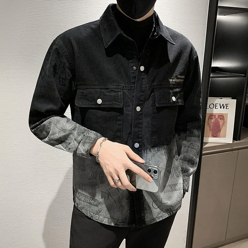 2021 Autumn New Denim Jacket Shirt Coat Trend Gradient Color Matching Denim Men Fashion Long Sleeve Slim Fit Shirt Korean Shirt
2021 Autumn New Denim Jacket Shirt Coat Trend Gradient Color Matching Denim Men Fashion Long Sleeve Slim Fit Shirt Korean Shirt
