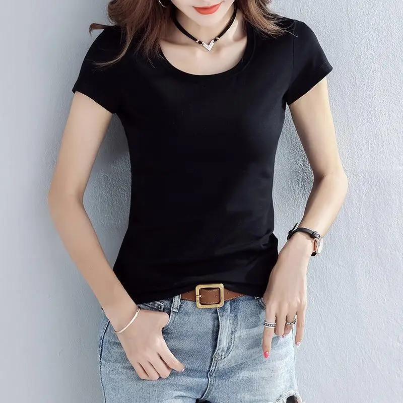 New 2021 Summer Short-sleeved White V-neck T-shirt Women's Casual Loose Plus Size Bottoming Shirt Korean Top T-shirt
New 2021 Summer Short-sleeved White V-neck T-shirt Women's Casual Loose Plus Size Bottoming Shirt Korean Top T-shirt