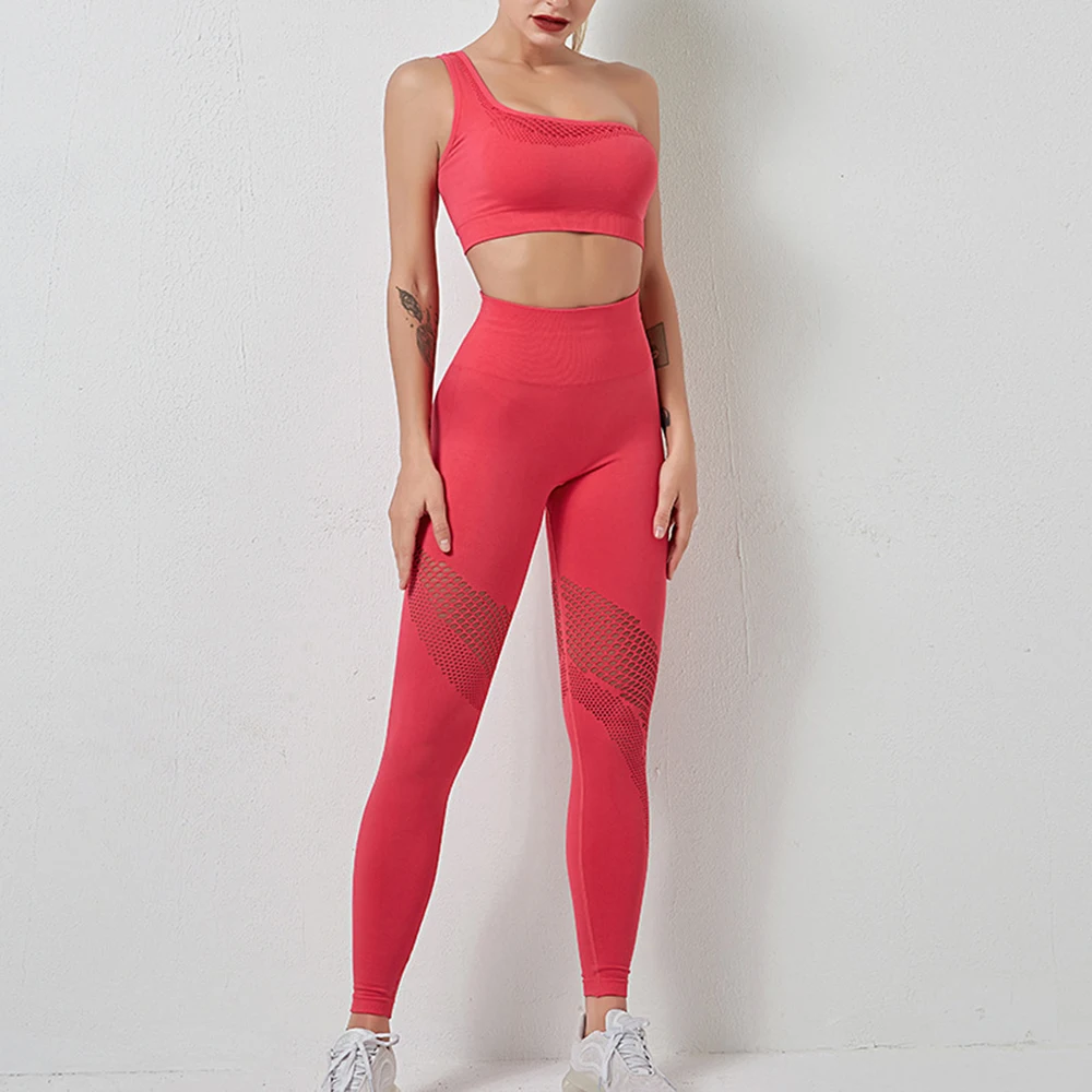Seamless Two Piece Set Women Gym Set Sportswear Hollow Out High Waist Leggings Padded One Shoulder Sports Bra Workout Clothes
Seamless Two Piece Set Women Gym Set Sportswear Hollow Out High Waist Leggings Padded One Shoulder Sports Bra Workout Clothes