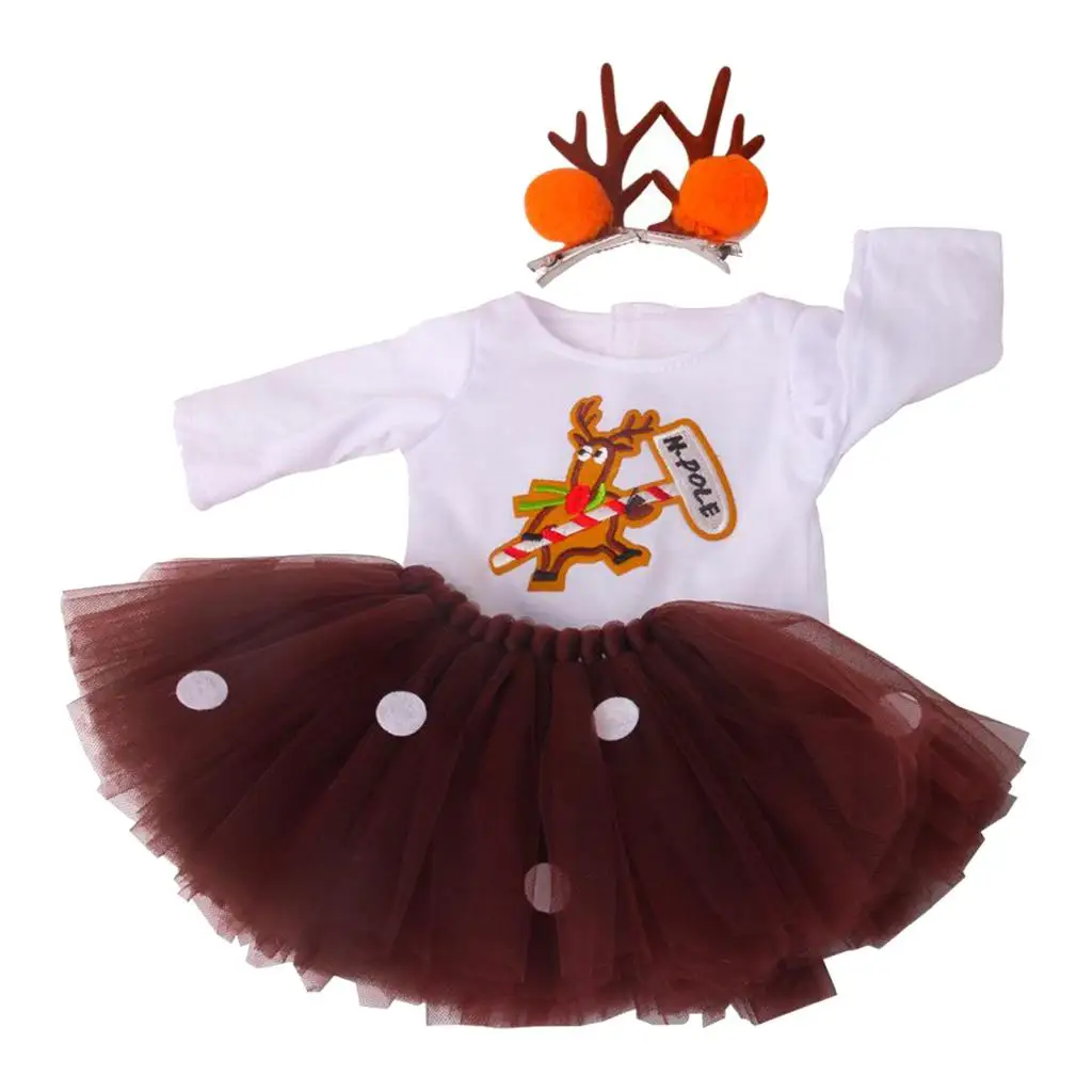 18 ''дюйма кукла рождественское платье для девочек Комплект одежды