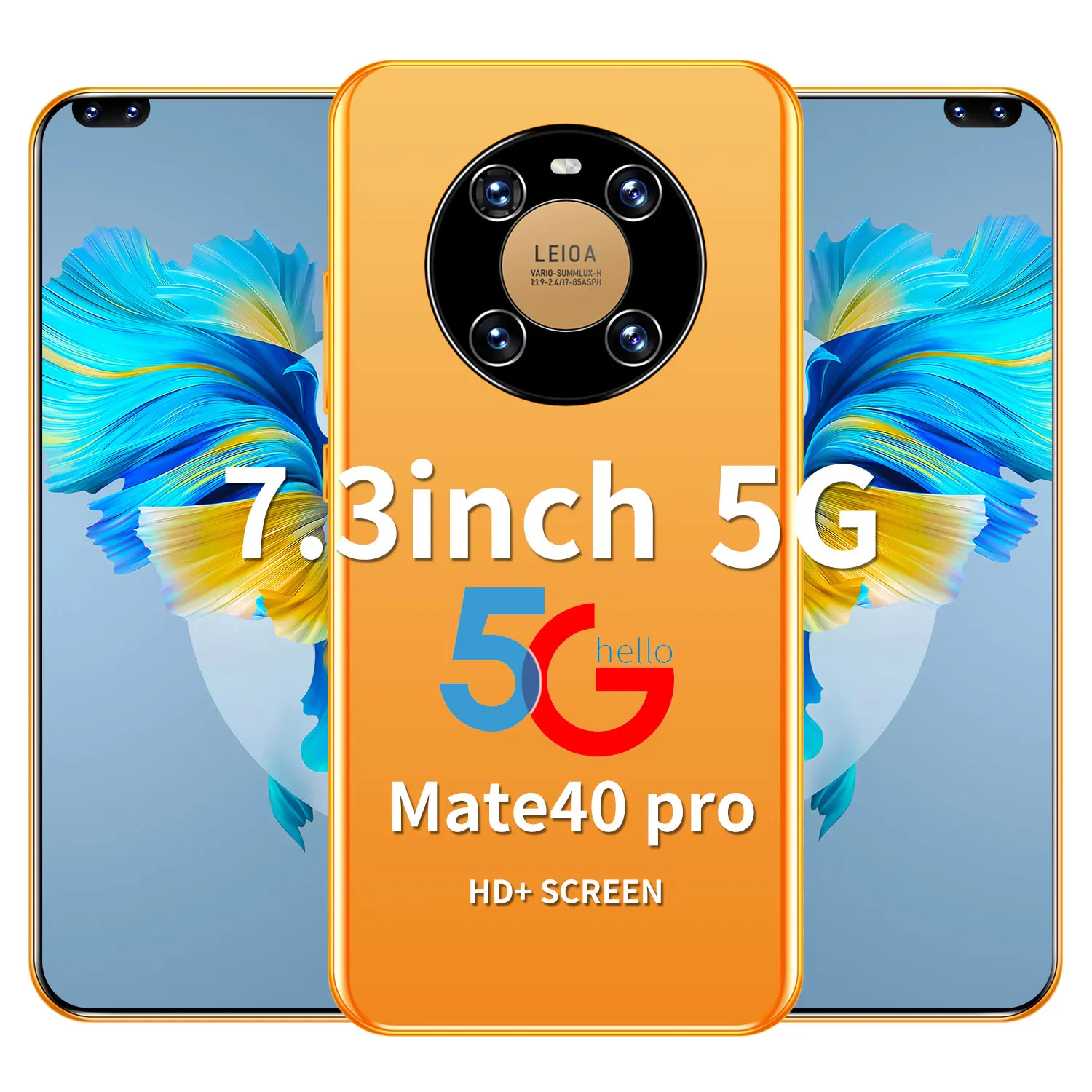 

7.3 Inch Mate40 Pro Phone MT6889 Deca Core Android 10.0 8G RAM 256G ROM 6800mAh Battery 5G LTE Smartphone Global Version Huawe