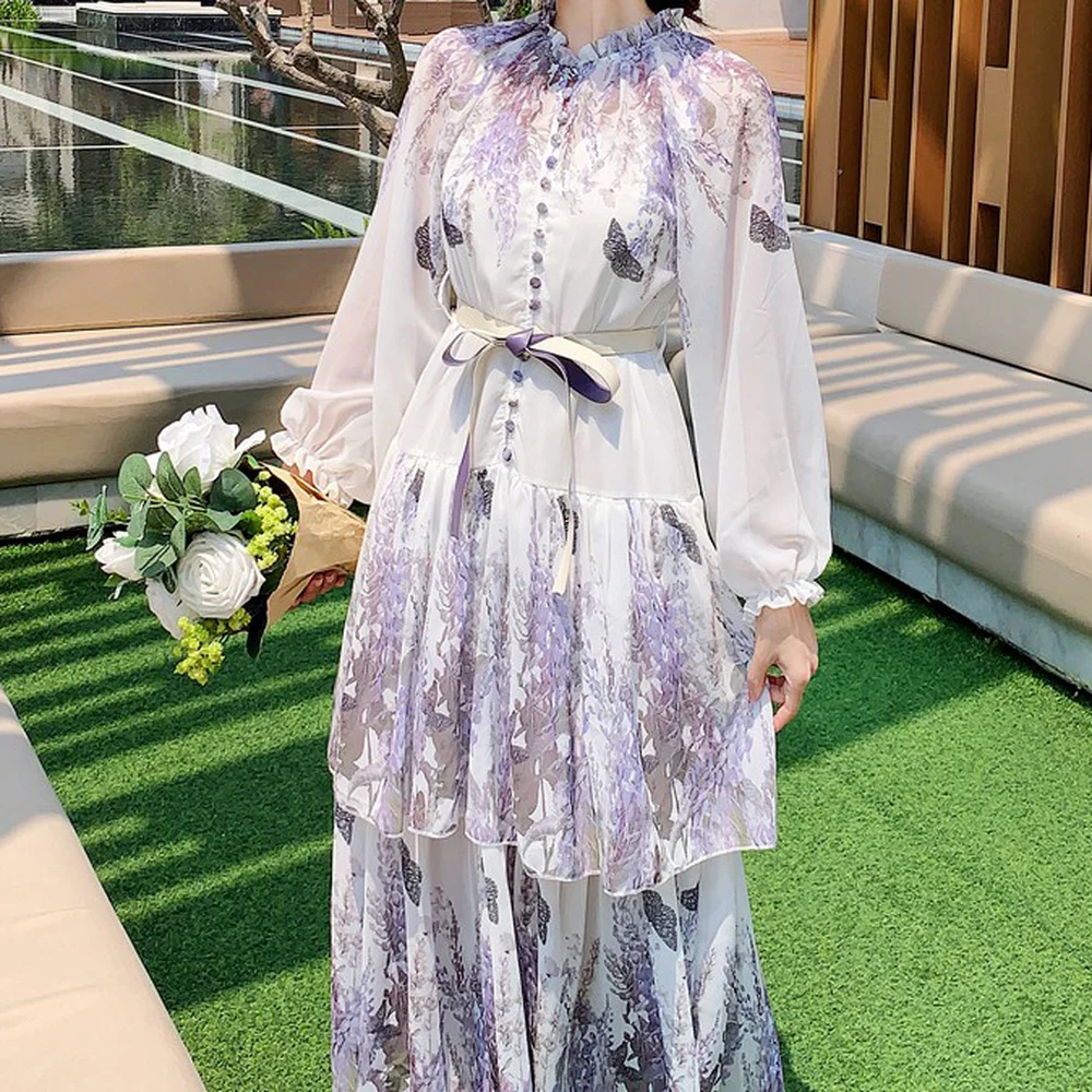 Женское винтажное платье-макси с длинным рукавом и поясом
Женское винтажное платье-макси с длинным рукавом и поясом