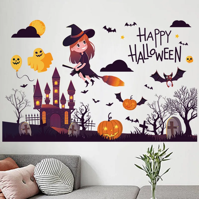 Halloween Decoration Witch Pumpkin Ghost Decal Wall Window Clings Happy Halloween Wall Art Stickers for Kids Room GQ
Halloween Decoration Witch Pumpkin Ghost Decal Wall Window Clings Happy Halloween Wall Art Stickers for Kids Room GQ
