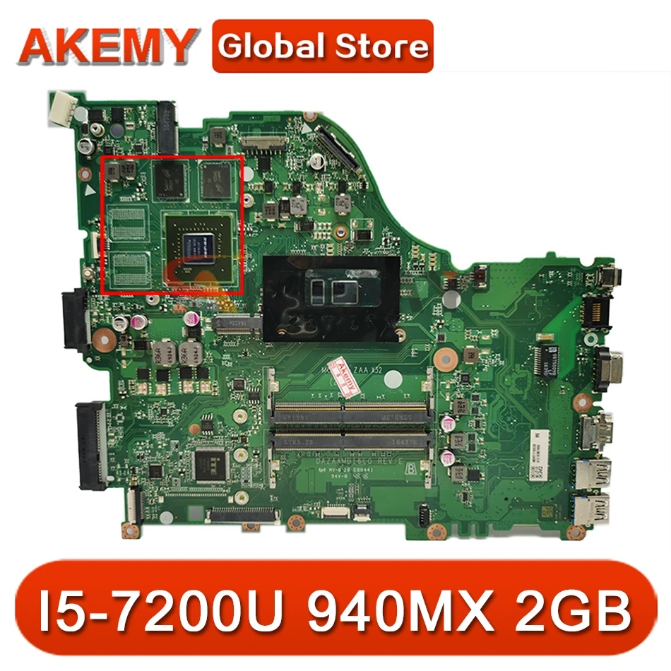 E5-575G материнская плата для ноутбука ACER E5-575 F5-573 E5-774G ноутбук ZAA X32 DAZAAMB16E0 REV:E Процессор: I5-7200U GPU: 940MX 2 Гб Тесты материнская плата
E5-575G материнская плата для ноутбука ACER E5-575 F5-573 E5-774G ноутбук ZAA X32 DAZAAMB16E0 REV:E Процессор: I5-7200U GPU: 940MX 2 Гб Тесты материнская плата