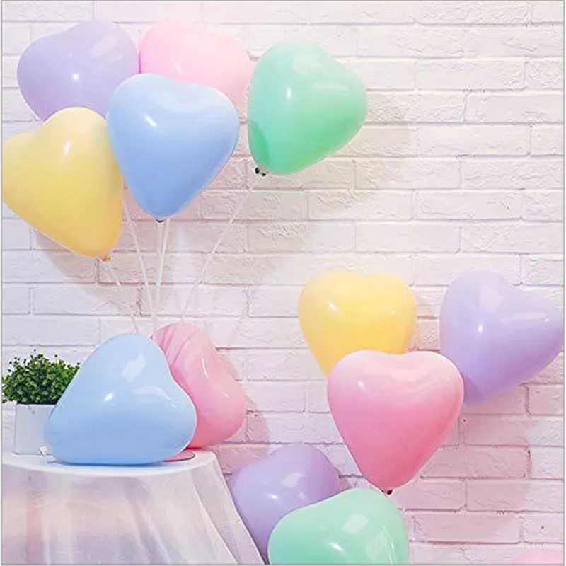 10/30 шт 2 2g Thickened10/30Pcs Macaron сердце образный латексные воздушные шары для свадьбы