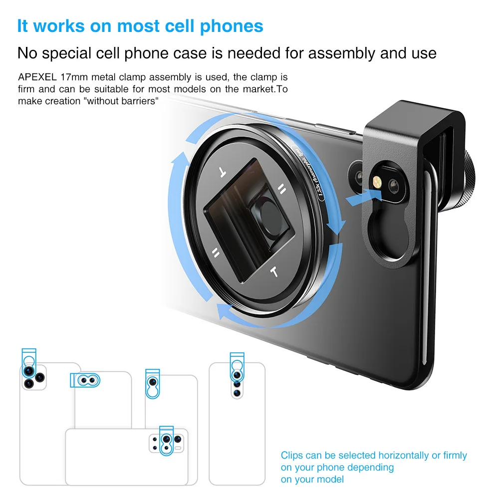 APEXEL 1.33X Anamorphic Lens Professional 4K HD Widescreen Movie Video Vlog Lens for iPhone Samsung Smartphones
APEXEL 1.33X Anamorphic Lens Professional 4K HD Widescreen Movie Video Vlog Lens for iPhone Samsung Smartphones