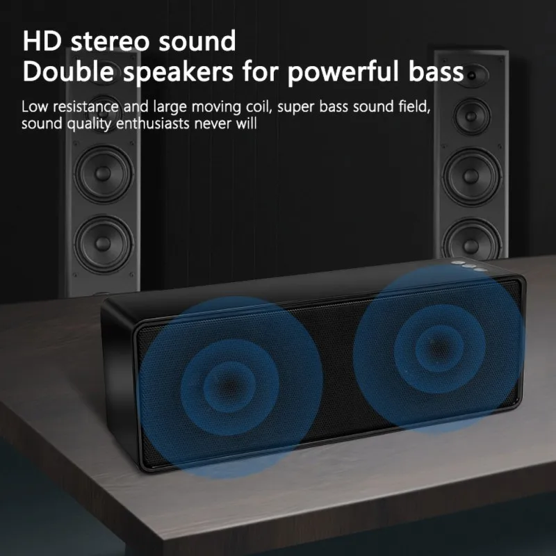 Wireless Speaker Bluetooth 5.0 Portable High-definition Stereo Sound Double Speakers Support TF Card Bass Box 2000mAh Battery
Wireless Speaker Bluetooth 5.0 Portable High-definition Stereo Sound Double Speakers Support TF Card Bass Box 2000mAh Battery