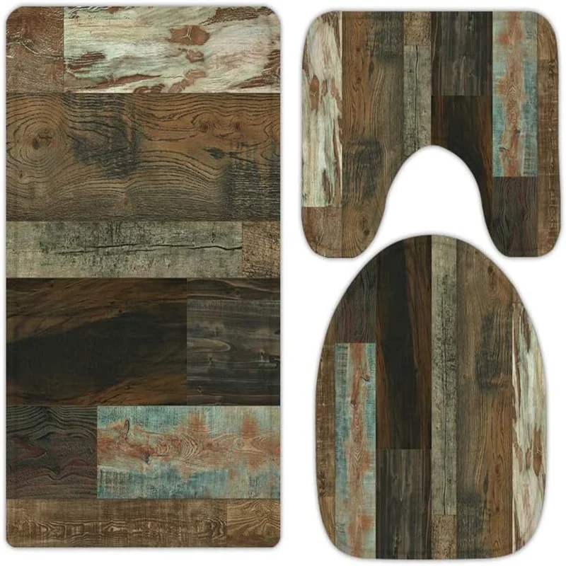 Antique plank barn door plank farmhouse 3-piece bathroom carpet, U-shaped cushion, non-slip goose down toilet seat, washable
Antique plank barn door plank farmhouse 3-piece bathroom carpet, U-shaped cushion, non-slip goose down toilet seat, washable