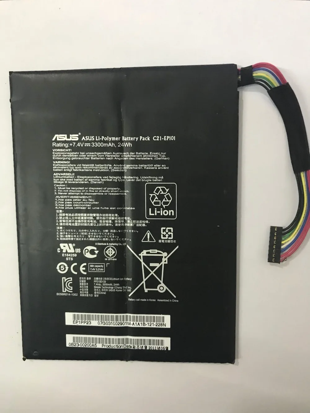 New genuine tablet Battery for ASUS Eee Pad Transformer TF101 TR101 C21-EP101 7.4V 24WH
New genuine tablet Battery for ASUS Eee Pad Transformer TF101 TR101 C21-EP101 7.4V 24WH