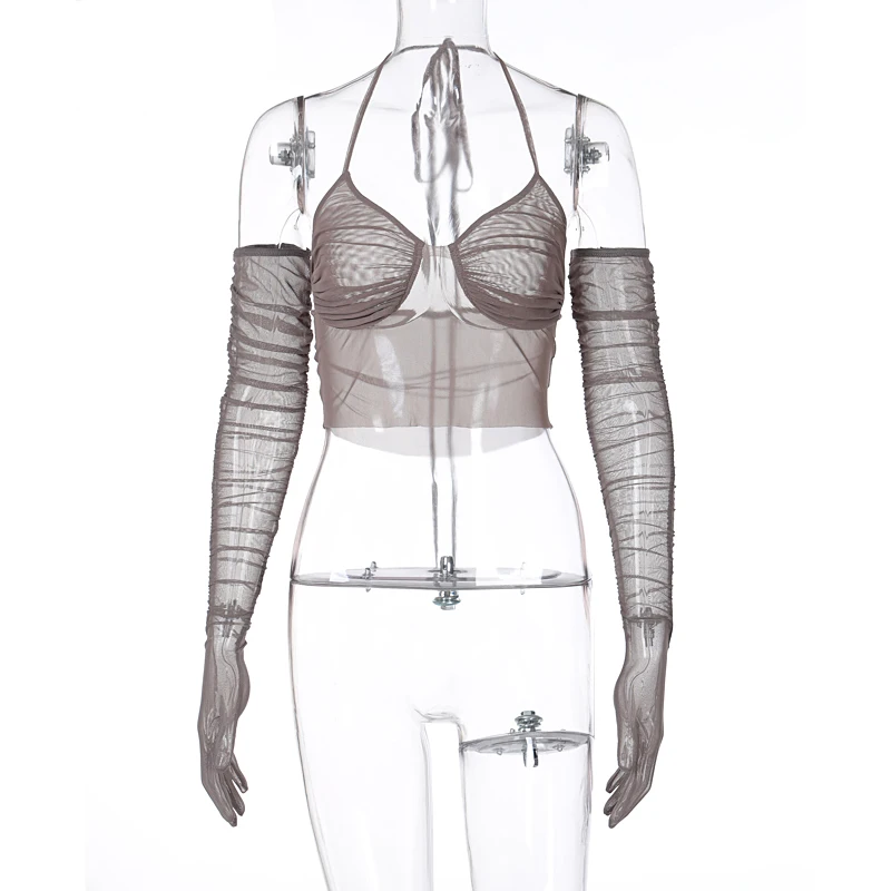 2021 Mesh Patchwork See-Through Sexy Crop Tops With Gloves Summer Women Fashion Streetwear Outfits Tshirts Club Tees
2021 Mesh Patchwork See-Through Sexy Crop Tops With Gloves Summer Women Fashion Streetwear Outfits Tshirts Club Tees