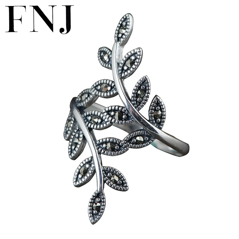 FNJ 925 Silver Ring MARCASITE Leaf Adjustable Size 100% Original Real S925 Solid Silver Rings for Women Jewelry Fine
FNJ 925 Silver Ring MARCASITE Leaf Adjustable Size 100% Original Real S925 Solid Silver Rings for Women Jewelry Fine