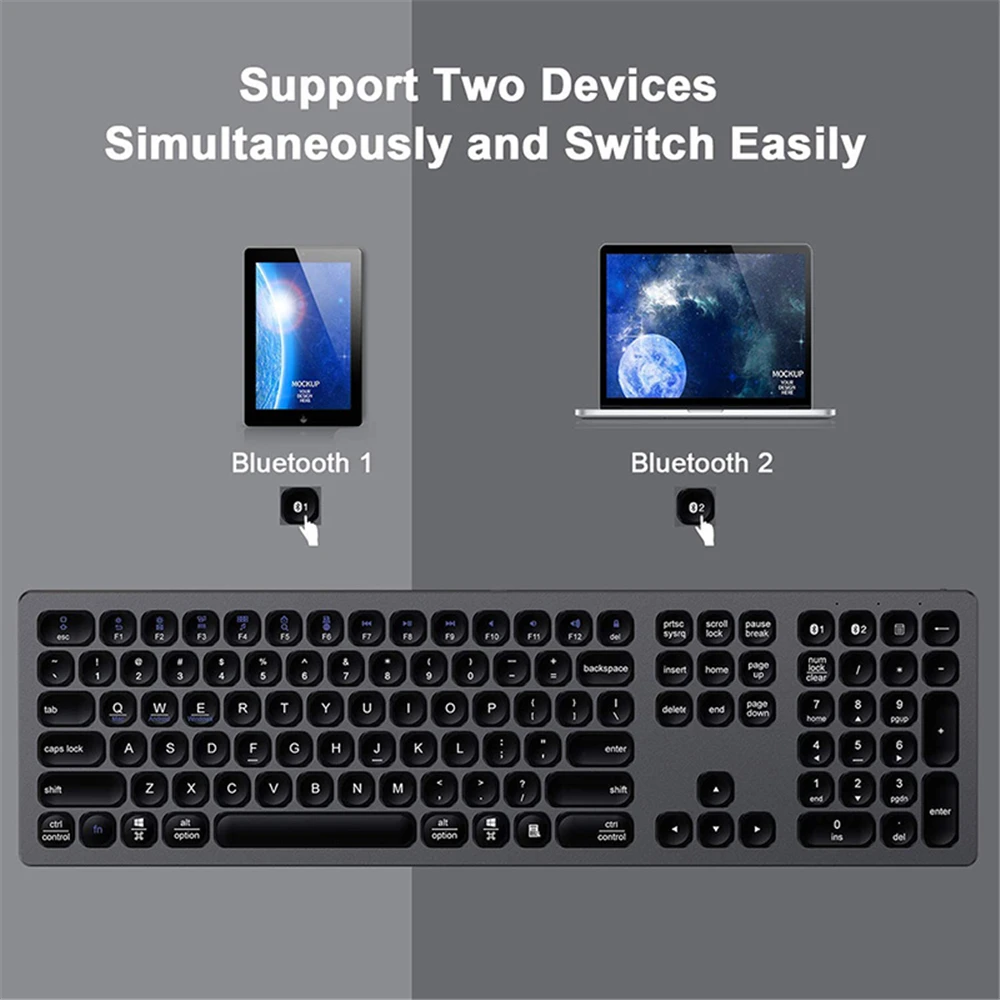 BT Keyboard Multi-Device Rechargeable Bluetooth-compatible Keyboard Aluminum Wireless Type-C Rechargeable Keyboard
BT Keyboard Multi-Device Rechargeable Bluetooth-compatible Keyboard Aluminum Wireless Type-C Rechargeable Keyboard