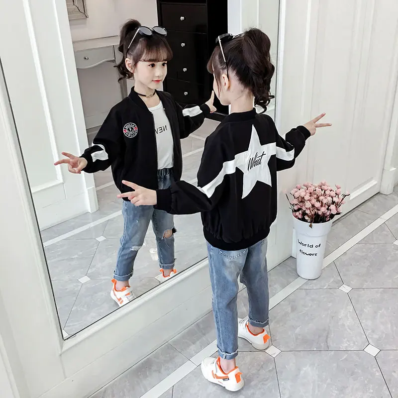 Girls' Spring Autumn Jacket 2021 New Teens Children's Fashion Outerwear Black Green Red 4 5 6 7 8 9 10 11 12 13 Kids Baby Coat
Girls' Spring Autumn Jacket 2021 New Teens Children's Fashion Outerwear Black Green Red 4 5 6 7 8 9 10 11 12 13 Kids Baby Coat