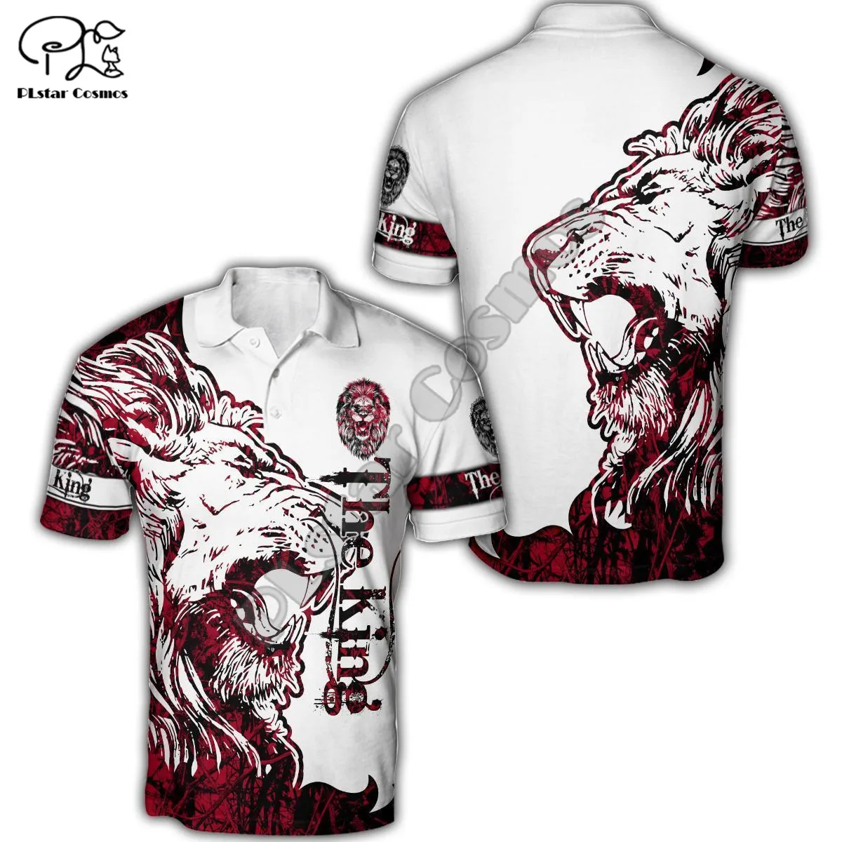 Новинка 2021 модная летняя мужская футболка-поло PLstar Cosmos с 3D принтом льва
