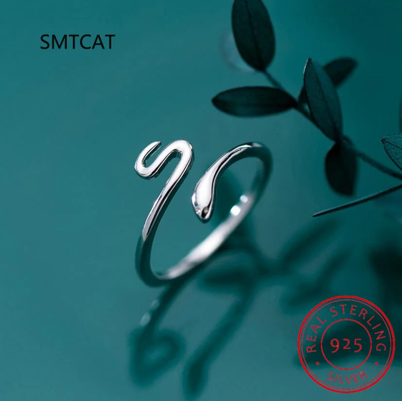 SMTCAT New 925 Sterling Silver Jewelry Opening Rings Size Snake Cocktail Ring Gift For Women Silver 925 Ring Jewelry DA620
SMTCAT New 925 Sterling Silver Jewelry Opening Rings Size Snake Cocktail Ring Gift For Women Silver 925 Ring Jewelry DA620