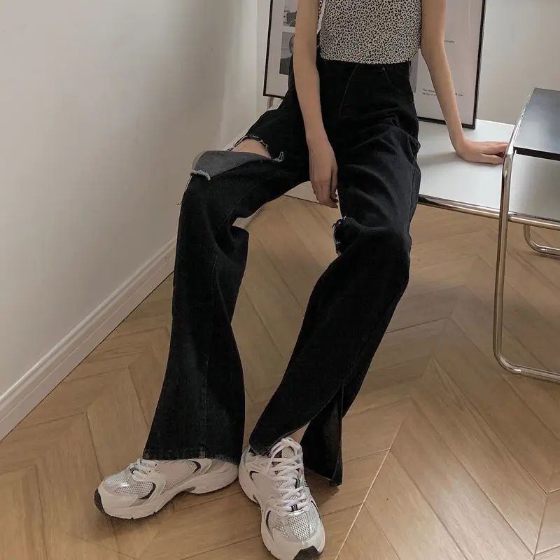 High waist split jeans women's spring and autumn 2021 new design feeling thin versatile loose straight wide leg pants
High waist split jeans women's spring and autumn 2021 new design feeling thin versatile loose straight wide leg pants