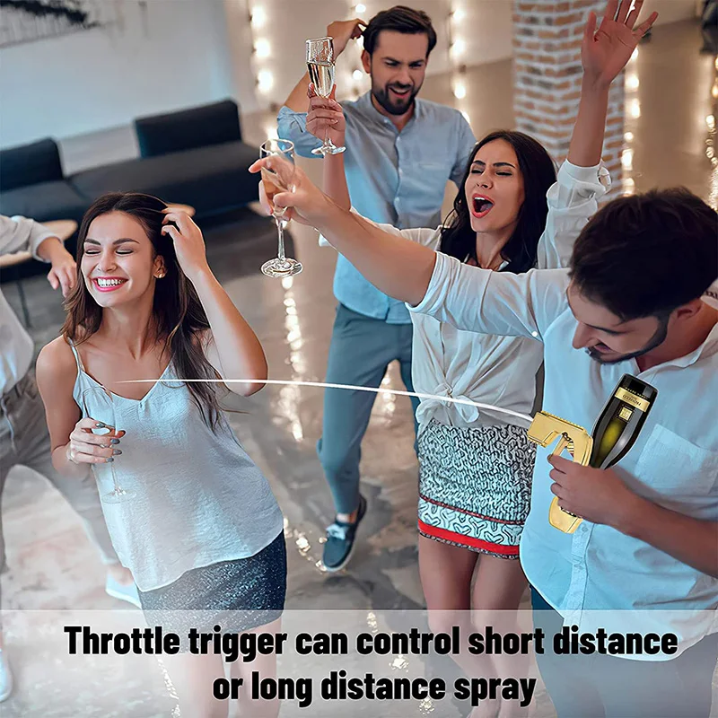 Multifunction Metal Wine Bottle Pourer Spray Champagne Gun for Pool Party Night Club Bar Lounge Atmosphere Prop Ejector Feeding 
Multifunction Metal Wine Bottle Pourer Spray Champagne Gun for Pool Party Night Club Bar Lounge Atmosphere Prop Ejector Feeding