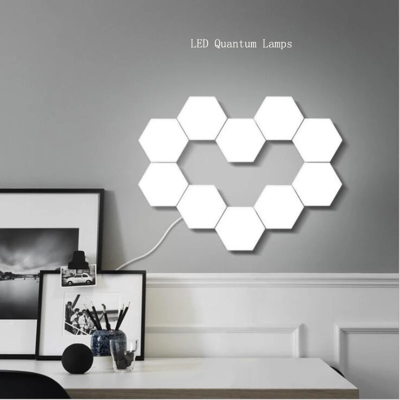 

Новые сенсорные шестигранные лампы, Квантовый модульный светодиодный ночник, шестигранные креативные декоративные настенные лампы