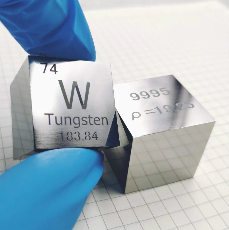 

99.95% High Purity Tungsten Metal Mirror polished Element Cube 25.4mm Metal Density Cubes Carved Element Periodic Table Cub