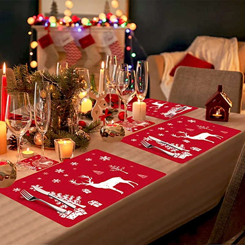 Christmas Placemats Set of 12 With 6 Coasters Washable PVC Xmas Reindeer Elk Snowflake Printi Placemat Set Kitchen Home Supplies
Christmas Placemats Set of 12 With 6 Coasters Washable PVC Xmas Reindeer Elk Snowflake Printi Placemat Set Kitchen Home Supplies