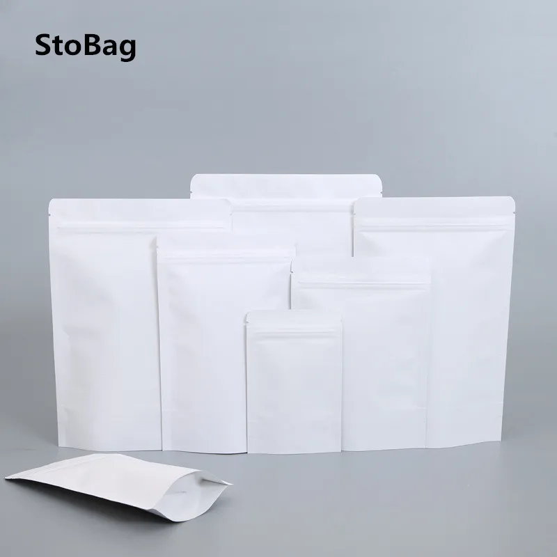 StoBag 50pcs White Self-supporting Kraft Paper Bags General Food Packaging Composite Aluminum Foil Sealed Bags
StoBag 50pcs White Self-supporting Kraft Paper Bags General Food Packaging Composite Aluminum Foil Sealed Bags