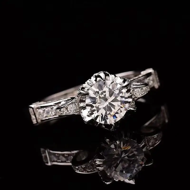 1ct Moissanite Crown Wedding Rings for Women White D Color Real Silver Ring 18K White Gold Plated Fine Jewelry Drop Shipping
1ct Moissanite Crown Wedding Rings for Women White D Color Real Silver Ring 18K White Gold Plated Fine Jewelry Drop Shipping