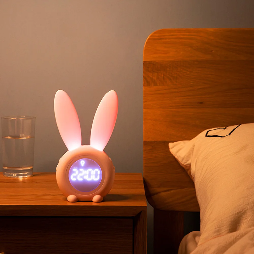 Cute Bunny Ear LED Digital Alarm Clock Electronic USB Sound Control Rabbit Night Lamp Desk Clock Home Decoration
Cute Bunny Ear LED Digital Alarm Clock Electronic USB Sound Control Rabbit Night Lamp Desk Clock Home Decoration