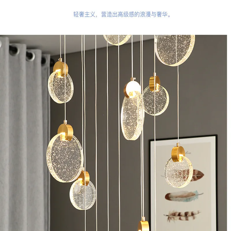Modern Chandeliers LED Stair Chandelier Loft Kitchen Home decor Crystal lights nordic Indoor Lighting hang lamp
Modern Chandeliers LED Stair Chandelier Loft Kitchen Home decor Crystal lights nordic Indoor Lighting hang lamp
