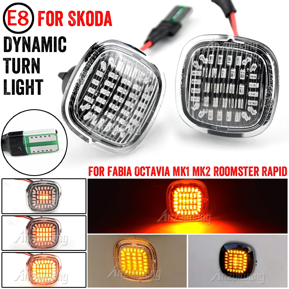 

Dynamic LED Turn Signal Lamp Side Marker Light Indicator For Skoda Fabia Octavia Roomster Rapid Audi A3 8L A4 8D A4 S4 B5 A8 D2