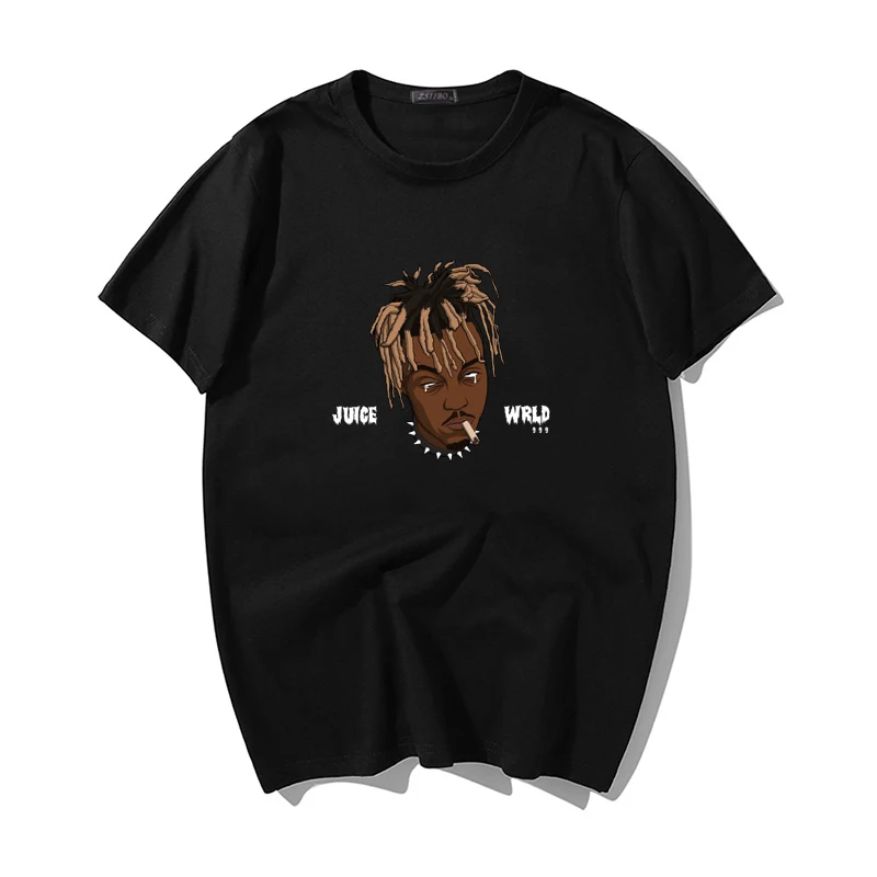 Уличная футболка Juice WRLD Мужская в стиле хип хоп с принтом певицы Забавные топы