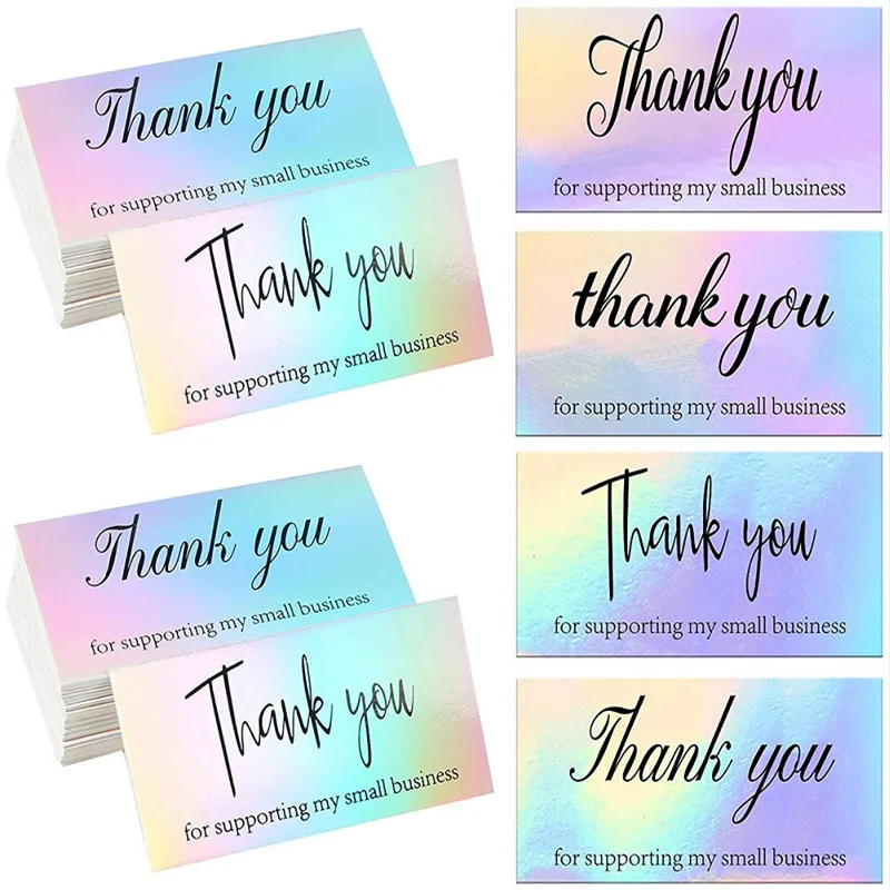 50pcs Laser Thank You Cards for Your Order Shopping Purchase Thanks Greeting Cards Appreciation Card for Small Business 5*9cm
50pcs Laser Thank You Cards for Your Order Shopping Purchase Thanks Greeting Cards Appreciation Card for Small Business 5*9cm