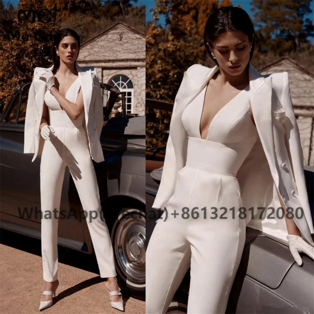 Jumpsuit 2021 Prom Dresses Long Evening Party Dress with Jacket Ruched Pant Suit Deep VNeck Arabic Women's Prom Dress Customized
Jumpsuit 2021 Prom Dresses Long Evening Party Dress with Jacket Ruched Pant Suit Deep VNeck Arabic Women's Prom Dress Customized