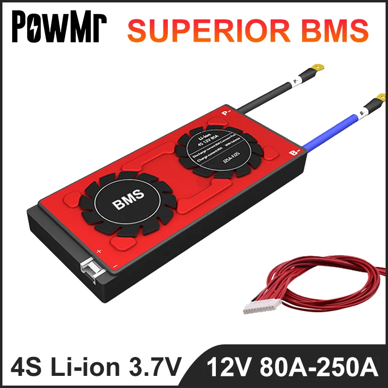 PowMr 3.7V Li-ion 4S 12V 80A 100A 120A 150A 200A 250A 18650 Lithium Battery Board PCB BMS 14.8V Cell Charging Protecting Module
PowMr 3.7V Li-ion 4S 12V 80A 100A 120A 150A 200A 250A 18650 Lithium Battery Board PCB BMS 14.8V Cell Charging Protecting Module